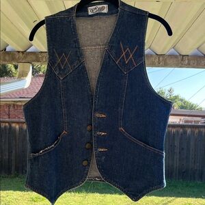 GAP Denim Vest with Brown Stitching